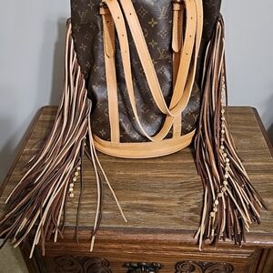 Vintage Boho Louis Vuitton large bucket bag